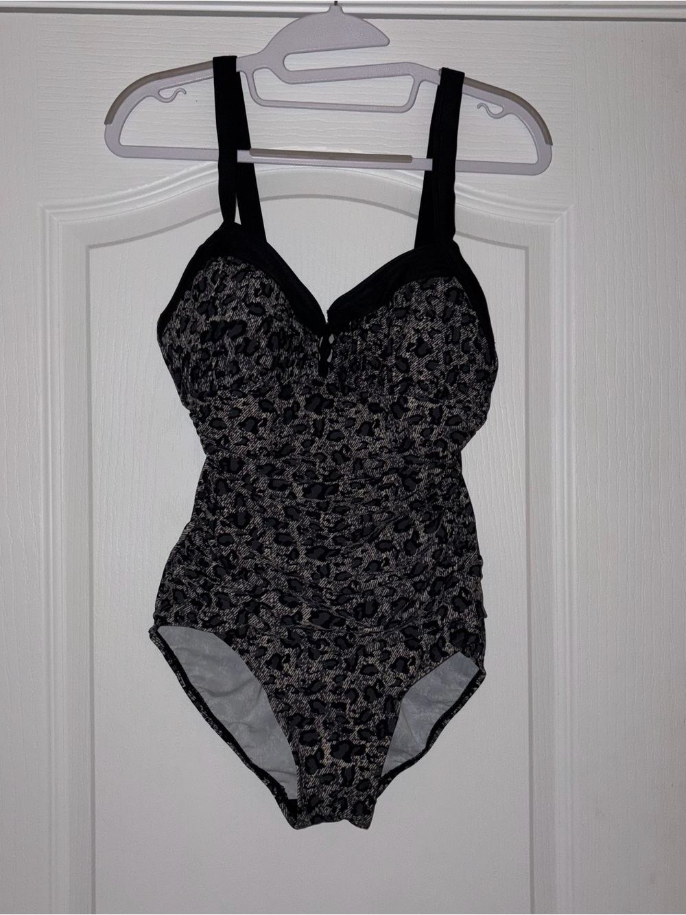Shore Shapes Swimwear Black Animal Print One-Piece Swimsuit Size 12